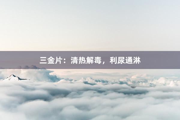 三金片：清热解毒，利尿通淋
