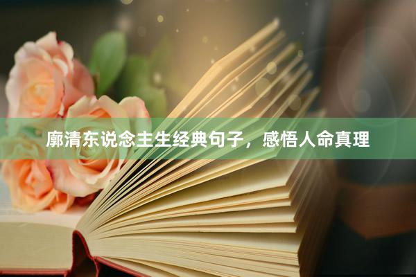 廓清东说念主生经典句子，感悟人命真理